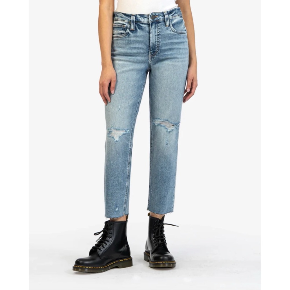 Kut from the Kloth Light Wash High Rise Straight Jeans
